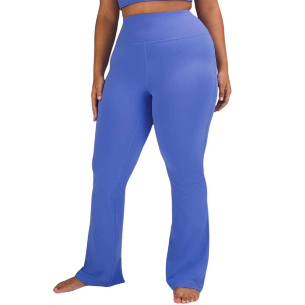Lululemon Groove Super High-Rise Mini-Flared Blue Leggings Yoga Pants Size 8